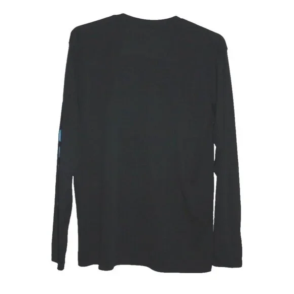 COSTA lightweight long sleeve black 100% polyester pullover shirt Men's size L - Picture 3 of 4